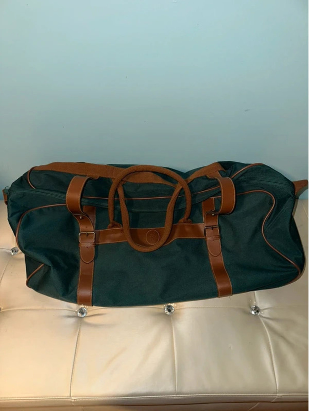 Vintage Ralph Lauren Polo Green 90s Rolling Duffle Bag